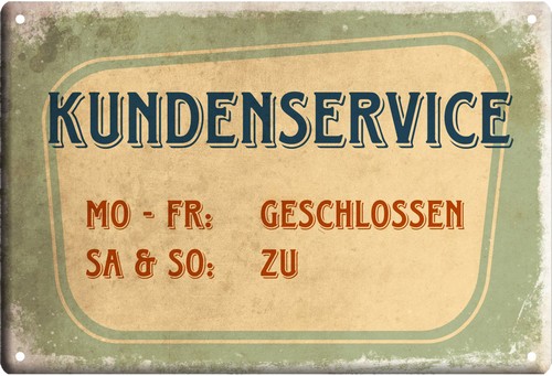 Blechschild kundenservice - blechschild, "kundenservice"