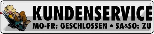 Blechschild 10x46 - , cm