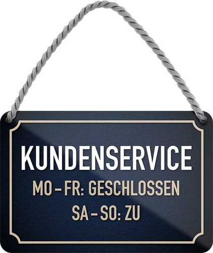 Hänge blechschild 18x12 - blechschild,