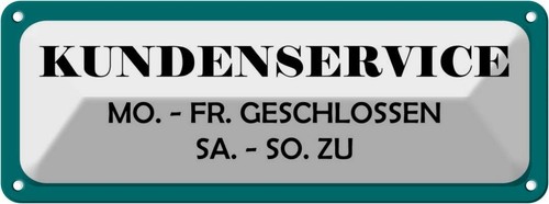 Blechschild 10x27 - , cm